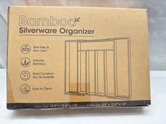 Bamboo Silverware Organizer - Expandable Drawer Organizer, Adjustable