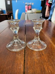 Glass Candlestick Holders