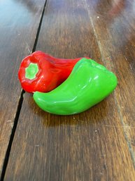 Vintage Red And Green Pepper Salt & Peppers