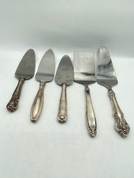 5 Vintage Sterling Silver Handle  Cake & Pie Servers