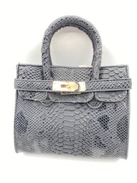 Chloe K Of New York Hermes Birkin  Style PU Leather  Top Handle  Shoulder  Bag Black Python