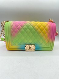 Chloe K Of New York Rainbow Jelly Chanel Style  Shoulder  Bag