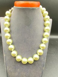Fashion Elegant  11mm Faux Pearl Necklace   16'' 1-2
