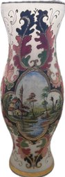 Large Hand-Painted Decorative Glass Vase  Signed Cincotto  24'  Rare Piece