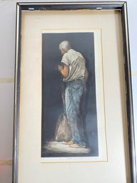 Harry McCormick Etching  Aquatint Titled Man With Shovel Pencil Signed