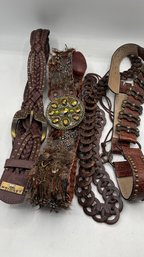 Mixed Lot Of 4 Leather Belts