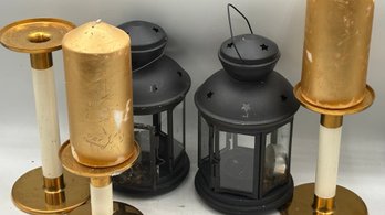 Lot Of 5 IKEA Rotera Lantern Sets (Set Of 2 Each, Black)  3 Sets Assorted Candlesticks