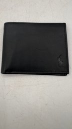 Ralph Lauren Mens Big Pony Logo Lambskin Billfold Wallet  Black  One Size