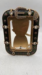 Jay Strongwater Jeweled Enamel Photo Frame  Belt Buckle Design  Swarovski Crystal Decor