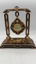 Jay Strongwater Jeweled Table Clock  Enamel & Crystal  Ornate Double-Sided Design