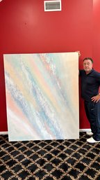 Large Signed Contemporary Abstract Mixed Media Painting By Stuart  60 X 72 Gallery-Wrapped Canvas
