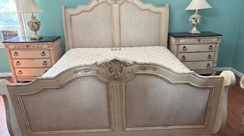 French Provincial King Bed With Stearns & Foster Edinburgh Classic Mattress