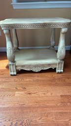 Pair Of Decorative Stone-Top End Tables