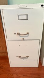 2-Drawer White Metal File Cabinet