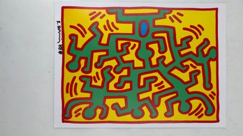 Keith Haring 'Growing' 1988 – Estate Marked Print