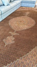 Fine Quality Wool & Silk Tabriz Mahi (Fish) Rug  Handmade Persin 13'4' X 19'8'  Blue & Green