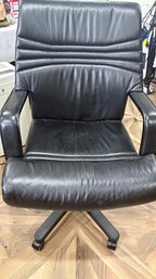 Black Leather Executive Office Chair – High Back Swivel Recliner