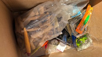 Box Of Vintage Fishing Gear  Rods, Baits, Nets & More