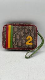 Authentic Christian Dior Monogram Rasta Wristlet