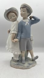 Lladro Boy Girl Holding Hands Retired Porcelain Figurine 'Puppy Love' .  Shippable