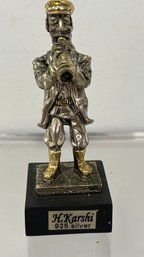 H. Karshi  Jerusalem 925 Silver Figurine  Trumpet Player .  Shippable
