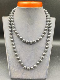 Joan Rivers Knotted 8mm Black Simulated Czech Glass Pearl 30'' Necklace