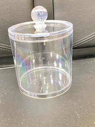 4 In The Box Lucite Acrylic  Cotton Ball -q-tip Container With Lid