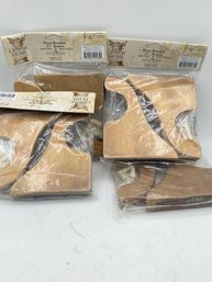 Pack Of 4 Oak Wood Brackets Center Pole Connector