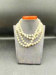 Pair Fashion Elegant Faux 6mm Faux  Pearl Necklace 30''