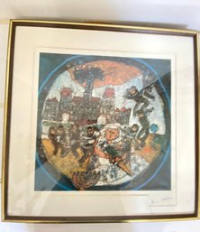 Theo Tobiasse Art Attributed Israel France1927--2012  Large Signed Print Framed