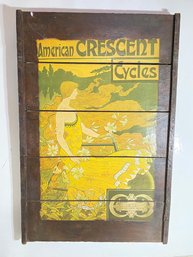 Vintage Advertising Poster Glued On Wood