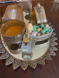 Vintage Ormolu Regency 8-Piece 1960s Vanity Set