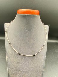 Vintage Silver 925 Tube Bead Hematite Bead Necklace