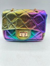 12 Pieces Chanel Inspired Golden Radiance Shoulder Bag With Rainbow Elegance