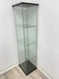 Display Cabinet 3 Glass Shelves With Door,  Tempered Glass, Floor Standing 2-2