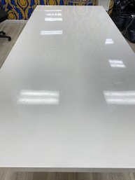 Conference  Or Dinning  Table With Stainless Steel Frame  Has 2 -20'' Extension Leaves
