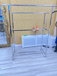 Clothing Display Rack Double Bar Polished Chrome