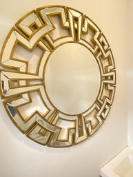 Beauty Round Royal MDF Wood  Wall Mirror