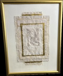 Signed  Draganfly Limited Edition 205/300 Mixed Media On Handmade Paper In Gold Framed Under Glass