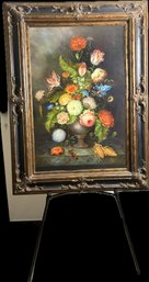 J. Imanuel (20th C.) Large  Still Life With Flowers In Urn  Oil On Canvas