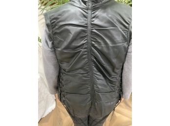 Ladies Black Leather Vest, New, Never Worn, Size 14 Runs Small, By SienaStudio