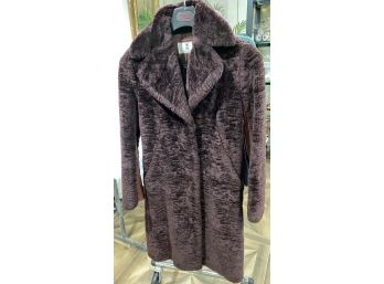 Ladies Brown Wool Blend Coat, Size 42, Made In Italy By Oliver