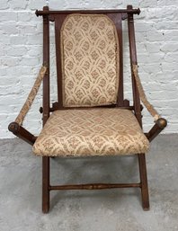 Antique Upholstered Folding Chair