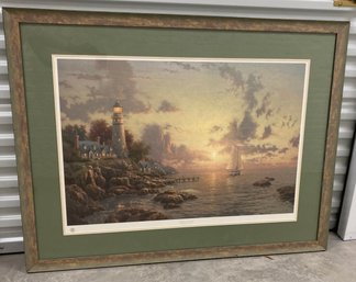 Very Large Framed Thomas Kincaid Print  26 X 37