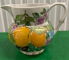 Limoge France Hand Painted Pitcher Signed Amparo