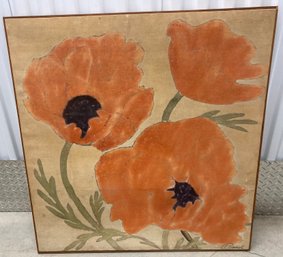 Acrylic On Canvas Unprimed By C. Parnell 34 X 34