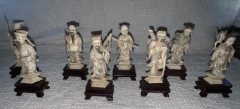 ** NEW PHOTO ADDED** 8 Immortals Not A Resin Possibly Bone, Horn Or Other Natural Material