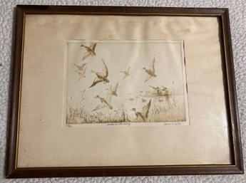Framed Lithograph 256/300 Signed By James W. Barton 7 X 9.5
