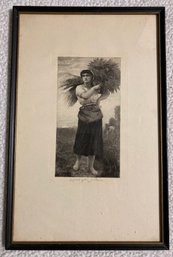 Etching By L. F. DuPont Signed Jules Adolphie Breton 9 X 4.75