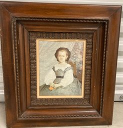 **UPDATE INFORMATION** Beautiful Wooden Frame Print Girl Sitting On Chair